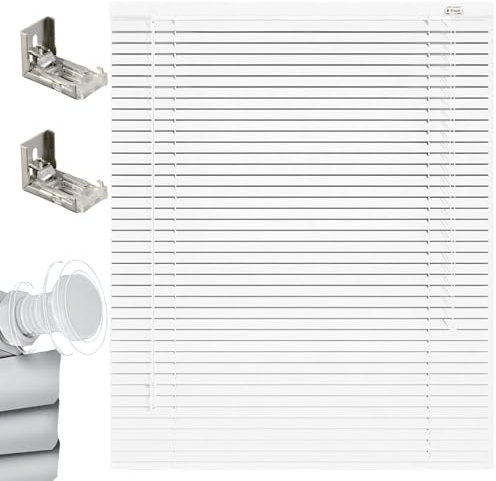 Tende Veneziana su Misura Veneziane in Alluminio per Finestre Larghezza 25-165cm Altezza 50-290cm Veneziane da Interno per Privacy E Protezione(Bianca)
