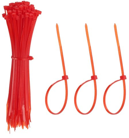 YELARXI Fascette stringicavo in plastica, autobloccanti, 15,2 cm, adatte per casa, giardino, ufficio, officina e viaggi, confezione da 100, colore: rosso