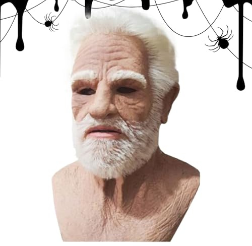 MFYOUPK Elderly Cosplay Masque Latex Halloween Cosplay Headgear | Costume Face Cover for Party, Performance, Prank, Holiday Events, Haunted House