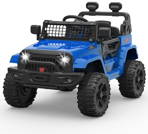 Voiture électrique Enfant 12V avec télécommande 2,4 GHz – Suspension à Ressort, lumineuxères LED, sans Fil, 2 Vitesses