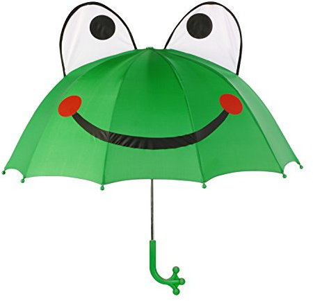 Kidorable Kids Frog Umbrella, Green, One Size for Toddlers and Big Kids, Lightweight Child-Sized Nylon Rain Proof Umbrella