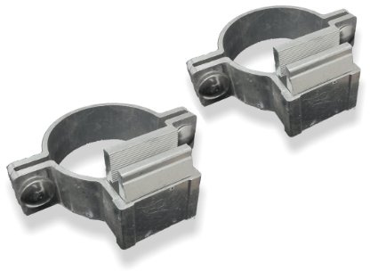 1 Paar (2 Stück) Alform Schellen Rohrschellen ø76mm aus Aluminium 70mm Steg