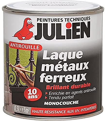 Julien Peinture Féricolor - Laque antirouille pour métaux ferreux - Brillant Noir 2,5L