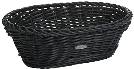 Westmark Mehrzweck-Korb, Geeignet für Hotel und Gastronomie, Oval, ca. 25 x 17 x 8,5 cm, Synthetikfaser, Saleen Edition, Schwarz, 02010219101