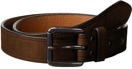 ARIAT Men's Double-Stitched Leather Roller Buckle Western Belt, Brown, 42