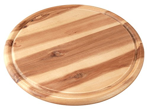 Fackelmann Vesperbrett AKAZIE, Küchenbrett aus Natur-Holz mit Saftrille, Frühstücksbrettchen (Farbe: Braun), Menge: 1 Stück