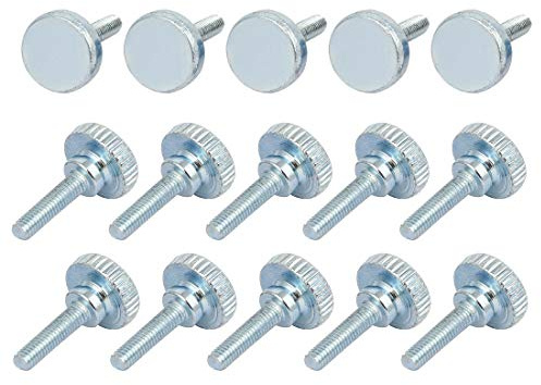 sourcingmap M3x12mm Flat Knurled Head Fully Threaded Thumb Screws Bolts Fastener 15pcs
