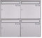 Aufputz Briefkastenanlage Design Basic 382A (4 Briefkästen, Edelstahl, 240er Korn geschliffen)