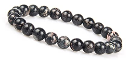 GD GOOD.designs Herren Armband mit 8mm Jaspis Natursteinen I Chakra Armband I Jaspis (Schwarz)