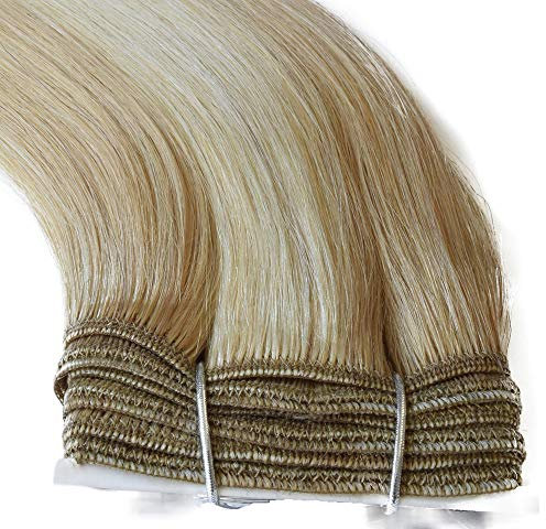 115g -16 18 20 22 24- Full Head Remy Human Hair Weaves/wefts for Sew in or Glue in- Grade AAA-Multi-Colours (16, 16/613 Sahara Blonde/Bleach Blonde Mix)