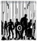 Patwee Cool Black and White Streifen Design Duschvorhang Wasserdicht Stoff für Badezimmer Dekoration 180x180cm Color-02