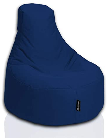 BuBiBag Gamer Sitzsack, Lounge Sessel, Gaming Sitzsäcke, Indoor & Outdoor Kissen für Kinder und Erwachsene (Dunkelblau/Marine;Ø:80cm)