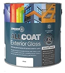 Zinsser Allcoat Exterior (Gloss Finish) Solvent Based 1lt (Black or White) - Black