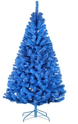 Künstlicher blau Farbiger Tannenbaum 180cm hoch schwer entflammbar mit PVC Nadeln - Großer Blauer Christbaum Weihnachtsbaum in B1