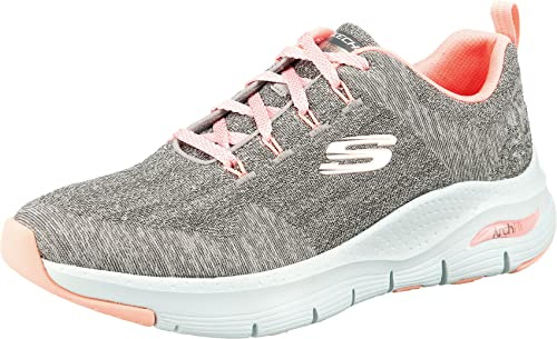 Skechers Damen Arch Fit Comfortabel Wave Sneaker, Gray Knit Pink Trim, 35.5 EU