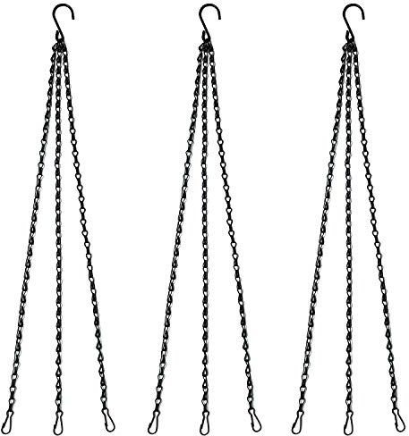 Anvin Hanging Chains for Plants Flower Pot Basket Chains 3 Point Replacement Chain Hangers for Lanterns, Bird Feeders, Planters and Other Ornaments (24 inch Long Each Hanging Chains, Pack of 3)