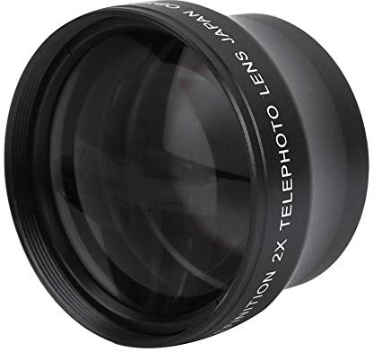 Goshyda Objectif d'appareil Photo, convertisseur de téléobjectif HD Professionnel 37MM 2X, adapté aux appareils Photo avec Une Longueur focale de 37mm de diamètre 18-55, pour Doubler Votre Zoom.