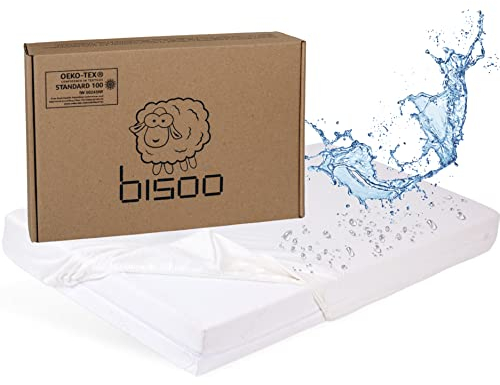 Bisoo Sannbettlaken 80 x 130 - Bettlaken Matratzenschoner 130x80 Wasserdicht für Kinderbett, Babybett und Wiege 100% Baumwolljersey Öko-Tex - wasserdichte Spannbetttuch 1 Stück Weiß 80x130 cm