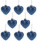 Christmas Concepts® Pack of 8-60mm Heart Shaped Christmas Tree Baubles – Glitter Decorated Baubles (Midnight Blue)