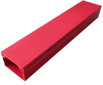 Self Adhesive Electrical Cable Mini Trunking PVC TV Tube Wire Conduit Tidy Plastic Cover Organiser Management Duct Ducting White Brown Black Silver Red Multi Size (16mm x 16mm x 1m, Red)