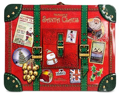 Style Box Keksdose Santa Koffer Rot Cookiedose Keks-Dose Plätzchendose Cookie-Dose Weihnachtsdose Plätzchen-Dose Weihnachts-Dose Kekse