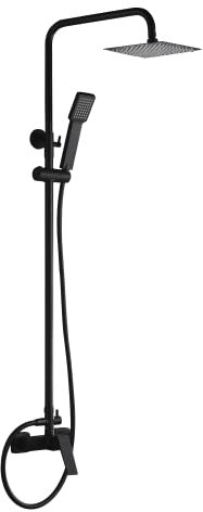 IMEX - Conjunto barra de ducha monomando grifería de baño serie ART - Negro Mate BDAR025/NG