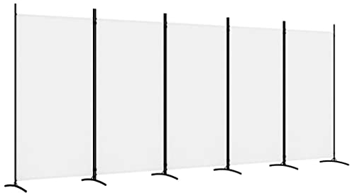 vidaXL Paravent 5-TLG. Raumtrenner Raumteiler Trennwand Umkleide Sichtschutz Spanische Wand Wohnzimmer Schlafzimmer Weiß 433x180cm Stoff