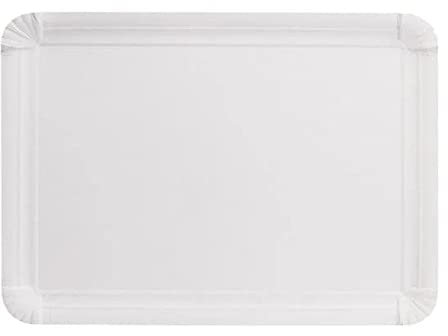 Tessera Bio Products QXH1724 Lot de 250 assiettes rectangulaires en carton Blanc Largeur 17 cm Longueur 24 cm