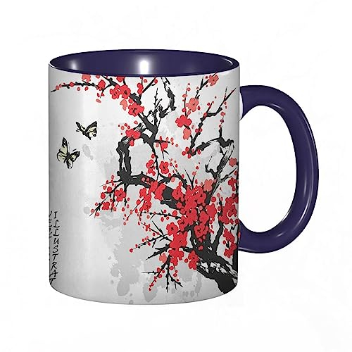 DHAEY Mug porcelaine fine fleur de cerisier |Mug humour pour collègue, amis, copains, frères et soeurs |Mug original avec