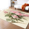 Teppich Wohnzimmer Rosen Teppich Küche Schlafzimmer Romantische Rosa Retro-Pflanzenblumen Outdoor Teppich Moderne Flur Balkon Waschbarer Teppich rutschfest Weich Carpet 100x200 cm