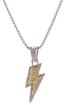 Volle Strass Beleuchtung Donner Anhänger Halskette Für Männer Frauen Edelstahl Pullover Ketten Hip Hop Hals Schmuck Kragen Kette