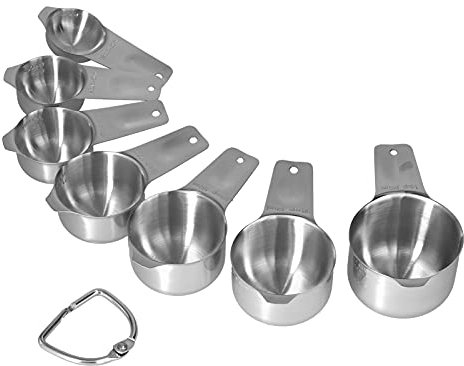 MISNODE 7Pcs Measuring Spoons Set, Stainless Steel Measuring Spoons Set Measuring Cup with Scale Baking Tool Kitchen Gadgets for Home Kitchen