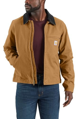 Carhartt Rugged Flex Veste en canard Detroit pour homme Coupe décontractée, Marron, Small