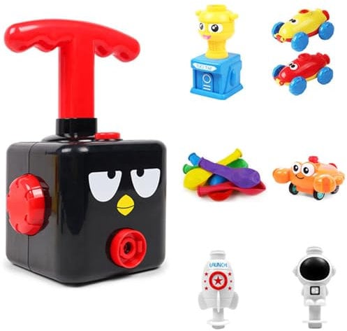 Power Balloon Car Toy for Kids, Balloon Powered Launcher Car Toy Set for Kids Science Toy, Inflatable Balloon Pump Hand Push Mini Plastic Air Power Balloon Racer Vehicle Cars Racer Kit Gifts (Bird)