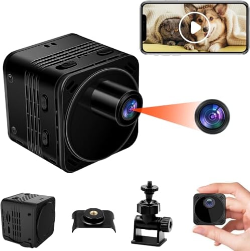 SecuraLen Mini-Kamera, 4K UHD WiFi Minikamera,Nachtsicht & Bewegungserkennungsfunktionen Mini-WLAN-Kamera für den Langzeitgebrauch