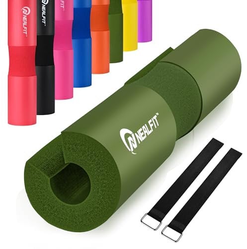 NEALFIT Barbell Squat Pad für Gewichtheben, Lungen und Hüftstöße - Schaum Schwamm für Standard und Olympic Bars (Armee Grün)
