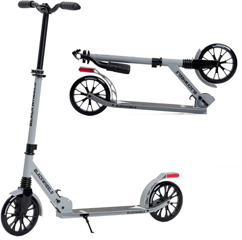 BLACKWHEELS Zoom City-Scooter – Große 200mm Räder, Faltbar, Stoßdämpfer, Höhenverstellbarer Lenker, Leichter Aluminiumrahmen, Komfortables Fahren auf Jeder Oberfläche