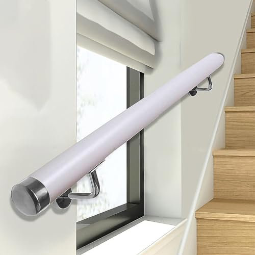 Corrimano in PVC da 50 cm-600 cm per scale interne, ringhiera per montaggio a parete con staffa di montaggio, maniglione di sicurezza per bambini anziani, ringhiera per scale antiscivolo per corridoio