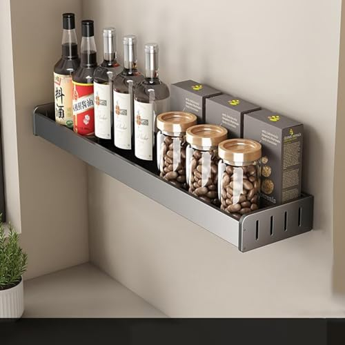 Hovoto Gewürzregal, Gewürzregal Wand ohne bohren, Gewürzregale Hängend, Gewürzregal Kleben, Gewürz Organizer für Bad und Küche, 40cm