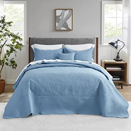 CHIXIN Übergroßes Tagesdecken-Set für King-Size-Betten (Kingsize, Ashley Blue)
