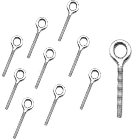 10 Pezzi Anello Filettato,304 M4 vite ad anello in acciaio inox,Bullone Bulloni a Occhiello Lunghi per Esterni,Altalena,Casa,Ufficio
