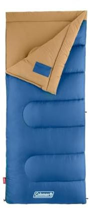 Coleman Brazos 20/30°F Adult Cool-Weather Sleeping Bag with No-Snag Zipper & Stuff Sack, Machine Washable
