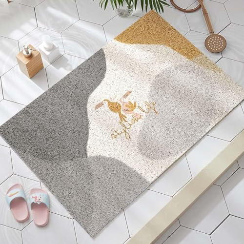 Rutschfeste Luffa-Duschmatte, Anti-Schimmel, schnell trocknend, Wasserdurchlässigkeit – weich strukturierte Badematte für Badezimmer, PVC-Badewannen-Duschmatte (C,120 x 120 cm)