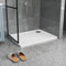 Nassboards Acrylic White Gloss Rectangular Shower Tray - Ultra Slim, Lightweight, Durable Acrylic Capped Modern Shower Tray, Efficient Drainage for Contemporary Wet Rooms