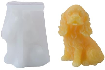 Meiliyizu Moule en Forme de Chien en Silicone pour Bougies, Résine Époxy, Savon, Plâtre et Décorations - Caisses Incluses