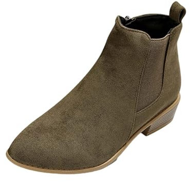 Chelsea Boots Damen Wildleder Stiefeletten Spitz Ankle Booties Mit Blockabsatz Westernstiefel Elegant Damenstiefel Schlupfstiefel Rutschfest Kurzstiefel Arbeitsstiefel Herbst Winterstiefel Gr.36-43