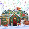 WUJUN Musik-Weihnachtskarte, 3D-Weihnachts-Pop-Up-Karte, spielt 3 Weihnachtsmelodien mit passenden blinkenden Lichtern, Grußkarte, Weihnachtshaus (Grün)