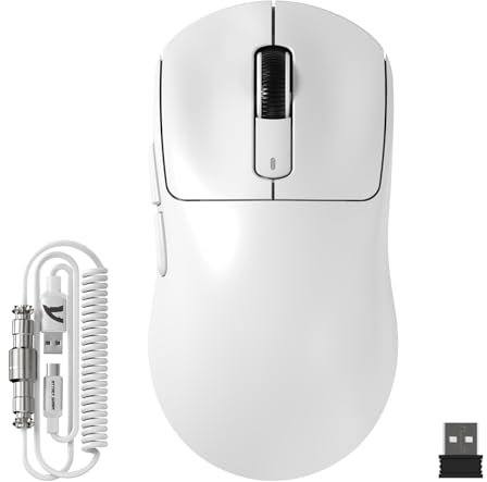 MAMBASNAKE ATTACK SHARK X3MAX 49g SUPERLIGHT Maus, PixArt PAW3950-Sensor, Bis zu 420000 DPI, BT/2,4G Kabellose/Kabelgebundene Gaming-Maus mit Spiralkabel, 100M Klicks Optische Mikroschalter,für PC/Mac