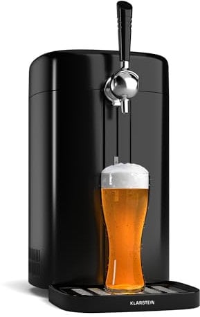 Klarstein FrostBrew Tireuse à Bière - Système de Pression CO₂, Fûts 5L, Refroidissement Thermoélectrique 3-12°C, Levier de Tirage, Noir/Argent