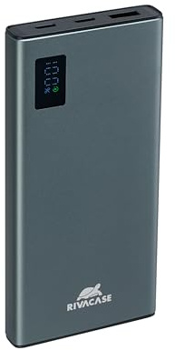 RIVACASE VA1021 Powerbank 10000 mAh, Externer Akku mit hoher Ladekapazität, Typ-C Eingang/Ausgang, 1 Eingäng und 3 Ausgänge, QC/PD 22,5W Schnelladestation kompatibel mit iPhone, Samsung, iPad u.a.